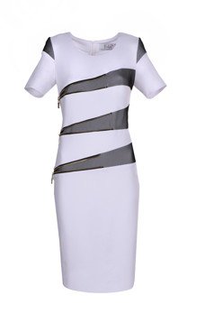 Sukienka FSU349 BIAŁY CZARNY