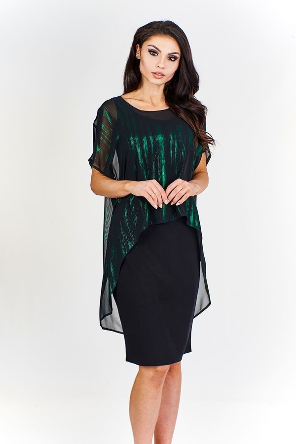 Sukienka FSU620 CZARNY  trawiasta  nić