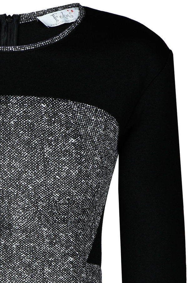 Sukienka FSU654 CZARNY+SZARY