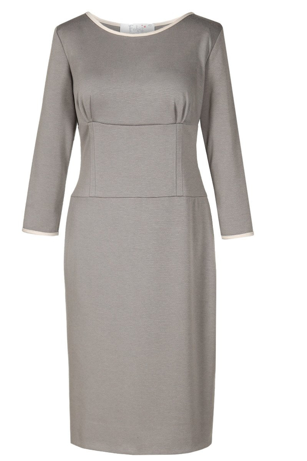 Sukienka FSU761 SZARO-BEŻOWY+CZARNY