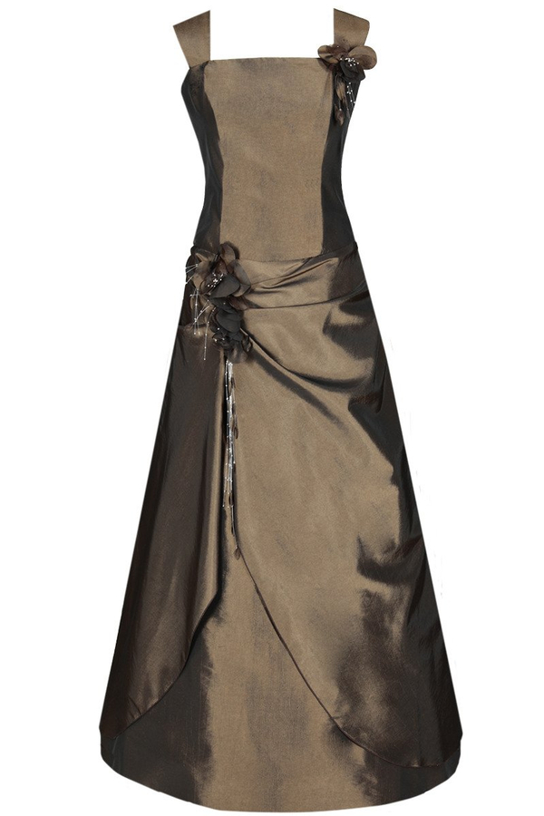 Sukienka FSU059 EKRI CIEMNY