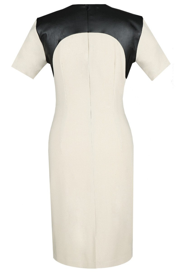 Sukienka FSU646  BEŻOWY  +  CZARNY