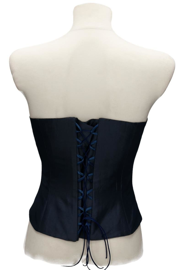 Gorset FGR042  GRANATOWY CIEMNY tafta