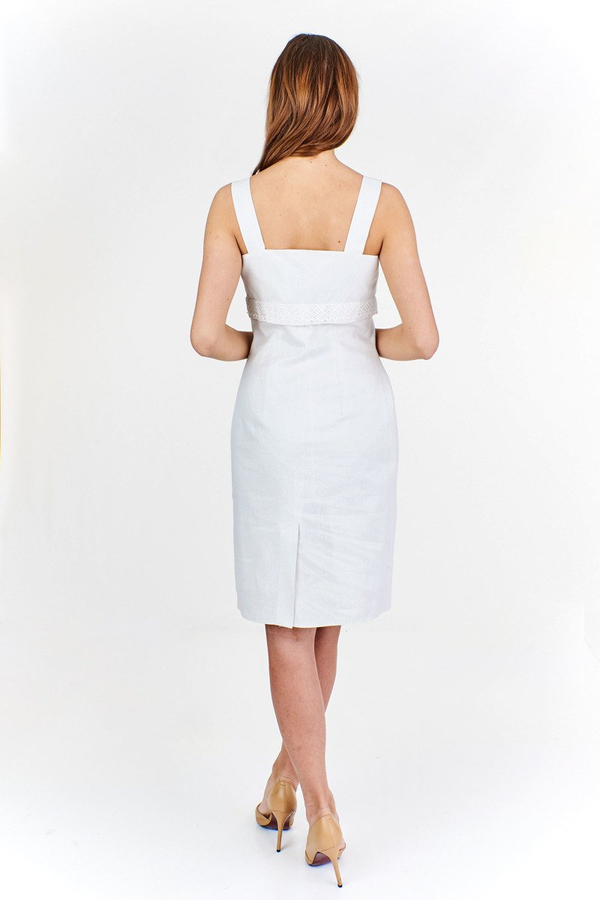 Sukienka FSU926 BIAŁY + SREBRNA NIĆ