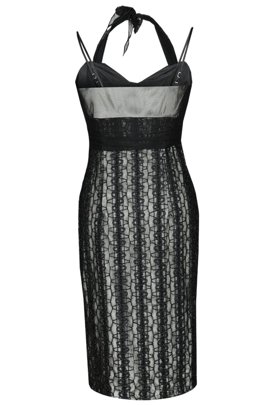 Sukienka FSU169 CZARNY + BIAŁY