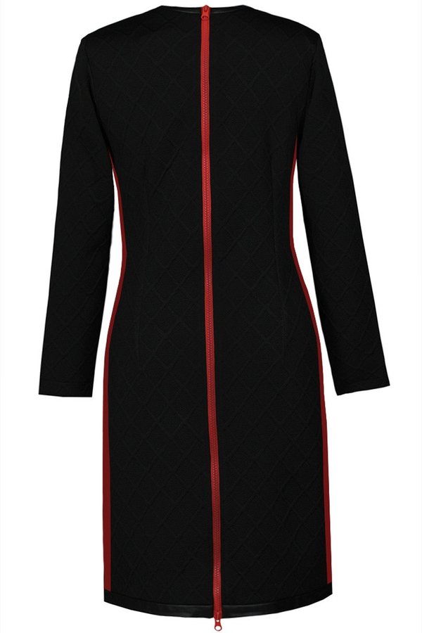 Sukienka FSU973 CZARNY + CZERWONY