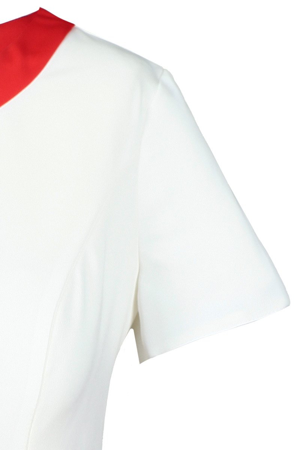 Sukienka FSU909 CZERWONY + EKRI