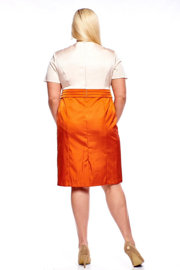 Sukienka FSU1008 POMARAŃCZOWY + SZAMPAN