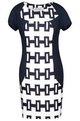 Tunika FTU1158 GRANATOWY+EKRI