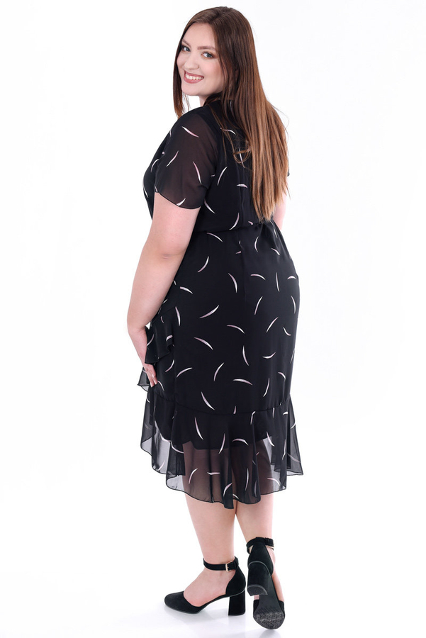 Sukienka FSU1076 CZARNY amarantowe łuki