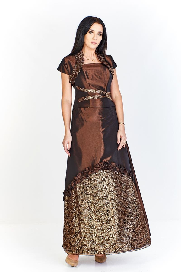 Sukienka FSU103 CZEKOLADOWY CIEMNY