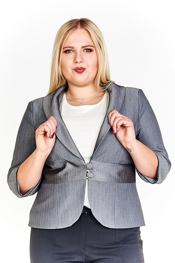 Żakiet FZA916  SZARY prążek