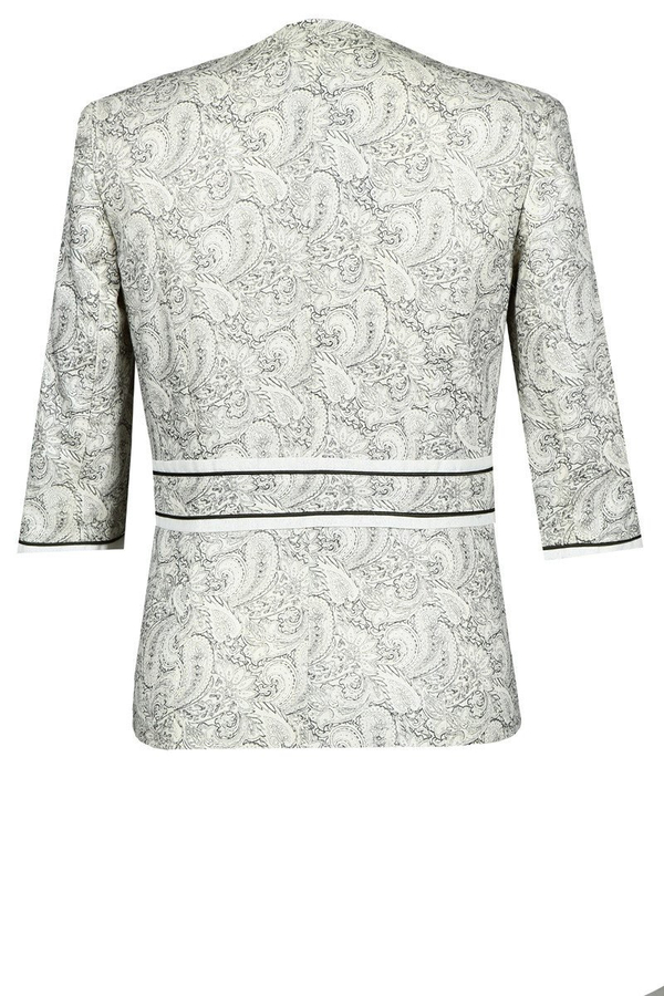 Żakiet FZA674 SELEDYNOWY CIEMNY + BIAŁY Srebrna Nić