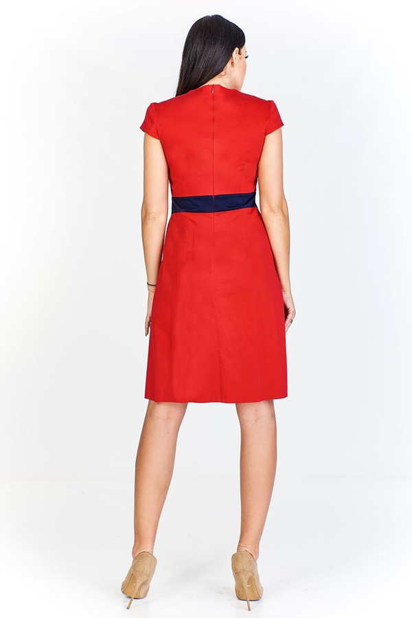 Sukienka FSU265 CZERWONY GRANATOWY