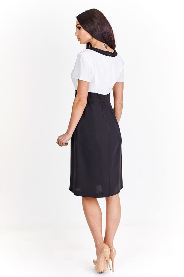 Sukienka FSU909 CZARNY + EKRI