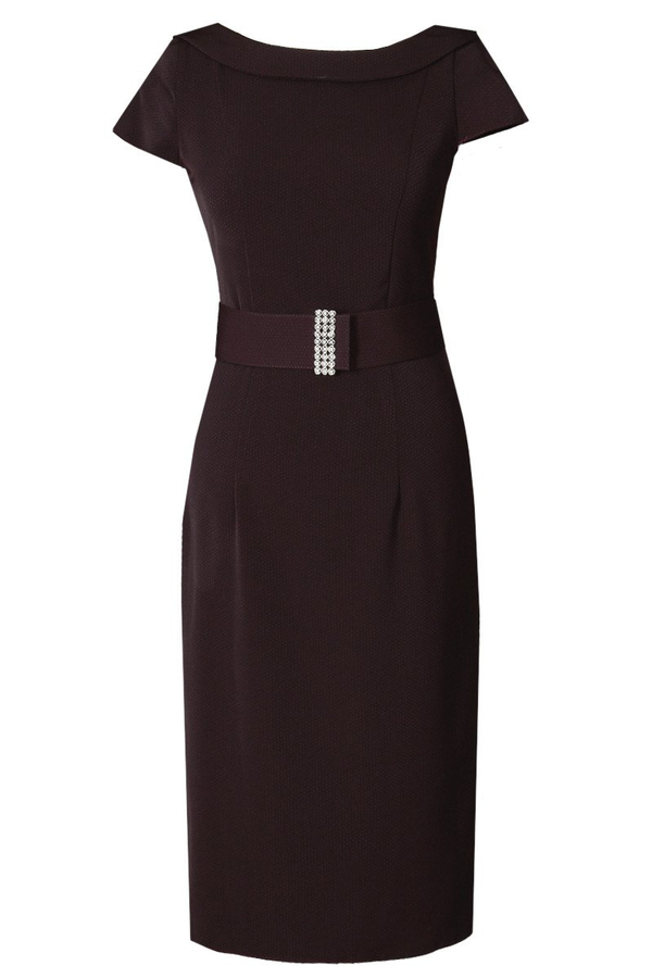 Sukienka FSU199 BORDOWY  kropki