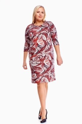 Sukienka FSU893 SZARY + BORDOWY mazańce