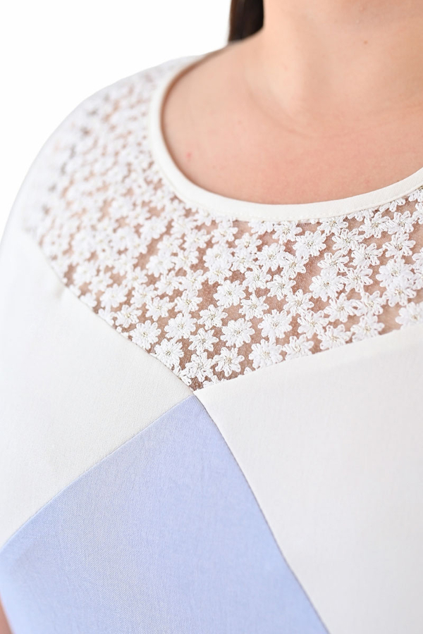 Sukienka FSU1051  SZARY JASNY + EKRI