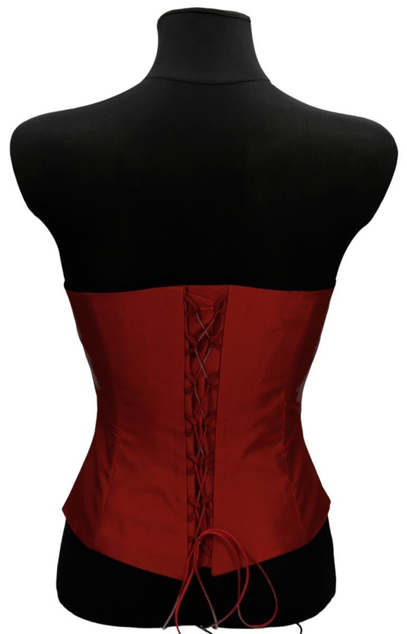 Gorset FGR042 CZERWONY MOCNY tafta