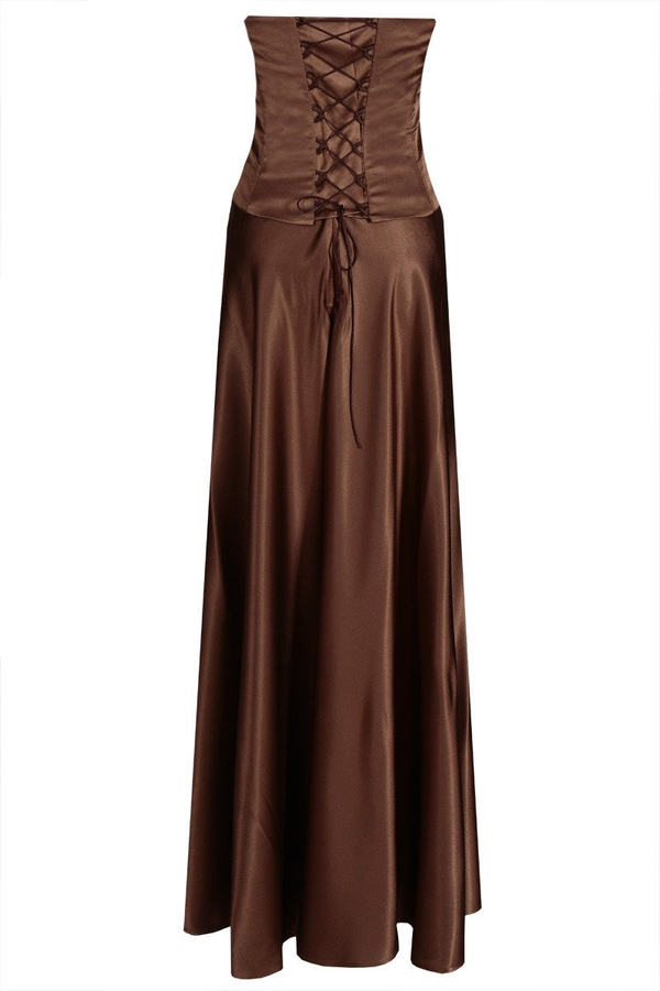 Sukienka FSU088 CZEKOLADOWY CIEMNY