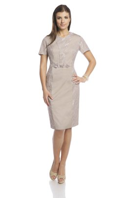 Sukienka FSU1003 BEŻ CIEMNY