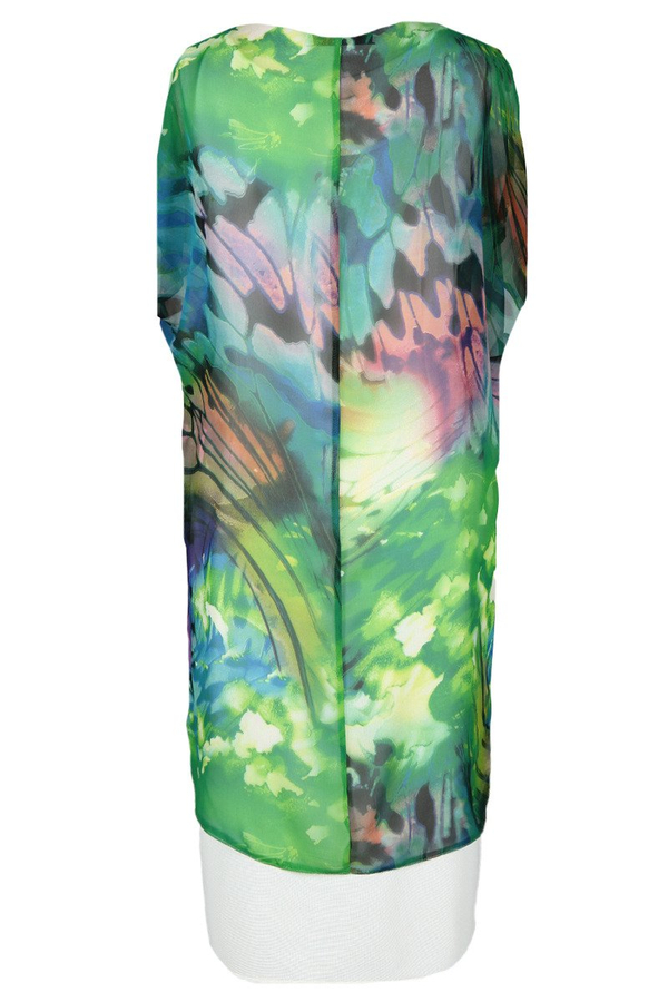 Sukienka FSU620 EKRI + MULTIKOLOR