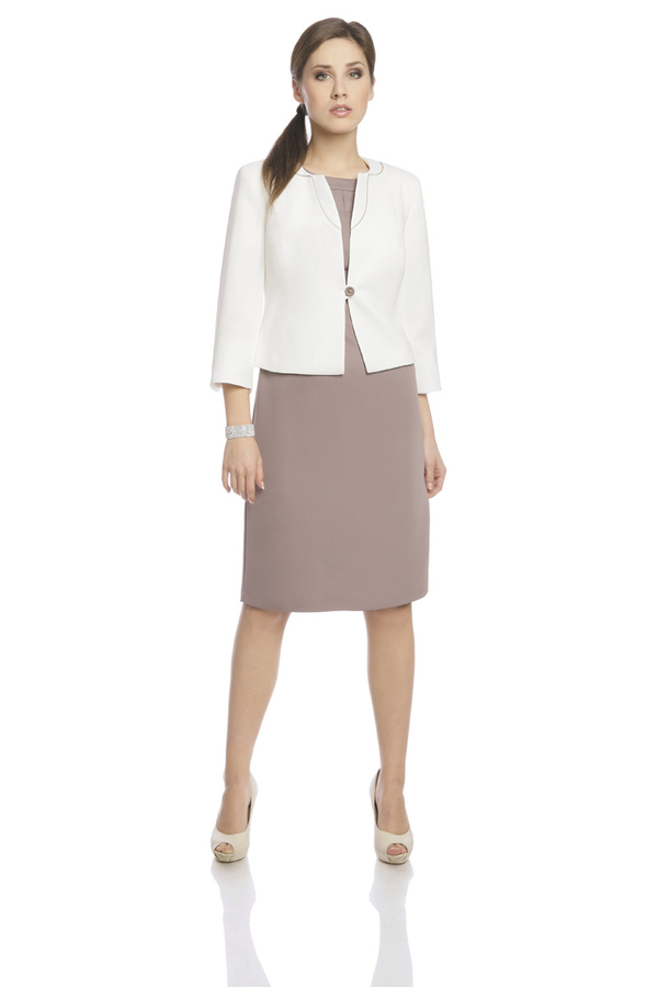 Żakiet FZA910 EKRI + BEŻOWY CIEMNY