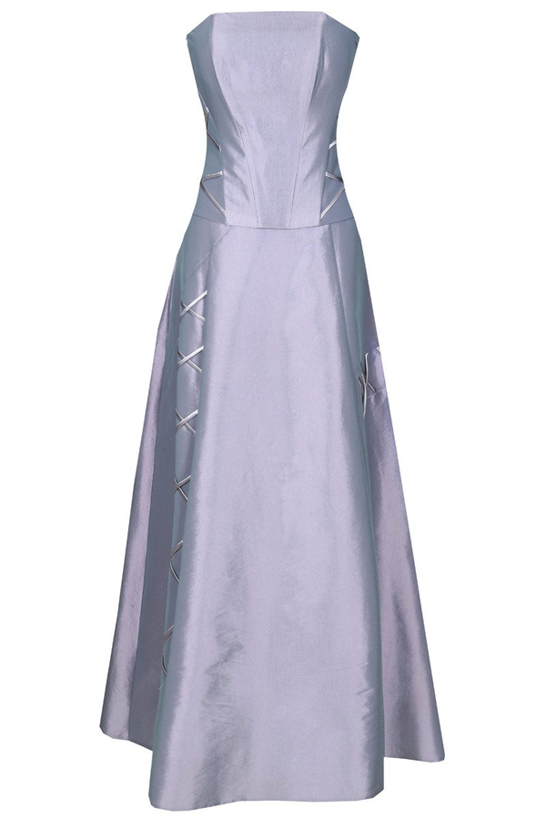 Sukienka FSU087 FIOLETOWO-SZARY