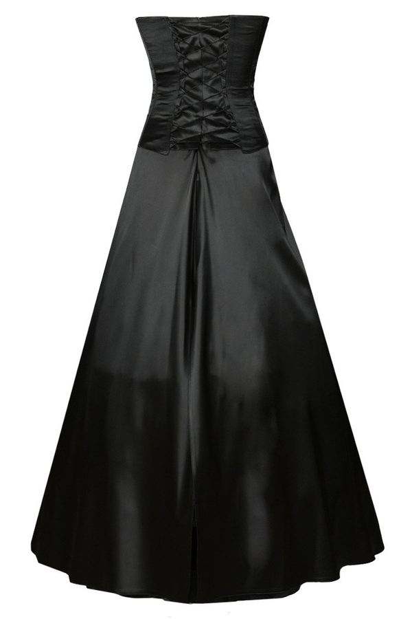 Sukienka FSU037 CZARNY + ŁOSOSIOWY