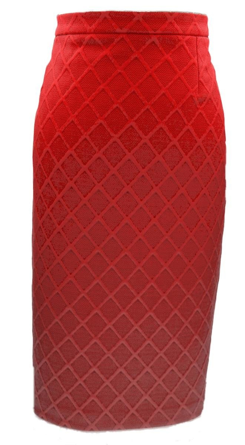 Spódnica FSP641 CZERWONY romby