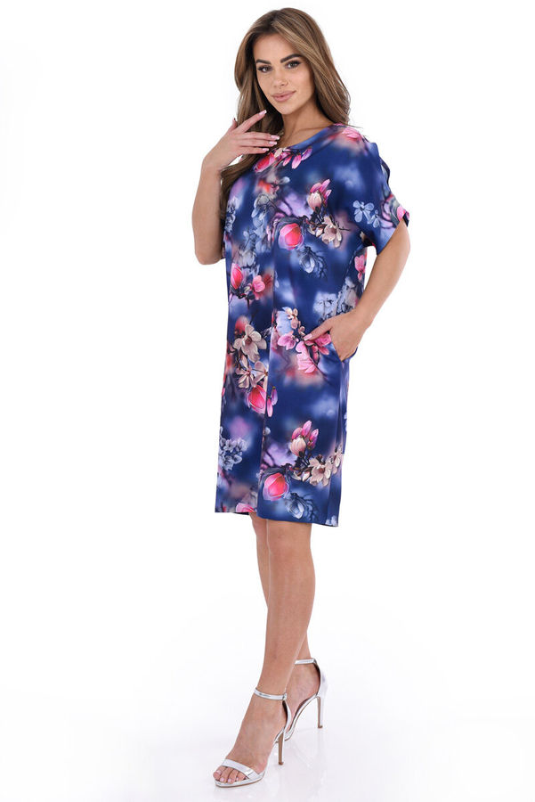 Sukienka FSU1116 CHABROWY różowo beżowe magnolie