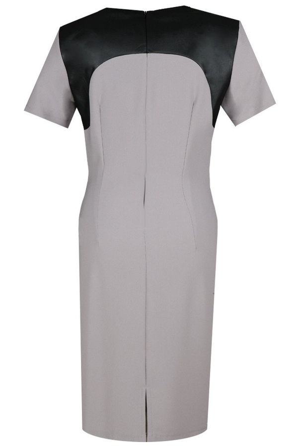 Sukienka FSU646  BEŻOWY CIEMNY +  CZARNY