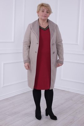 Płaszcz FPL1026 SZARO-BEŻOWY