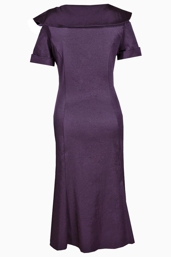 Sukienka FSU214 ŚLIWKOWY CIEMNY