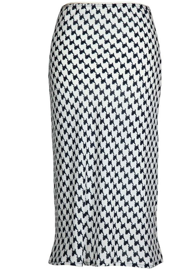 Spódnica FSP771 BIAŁY + GRANATOWY zygzag