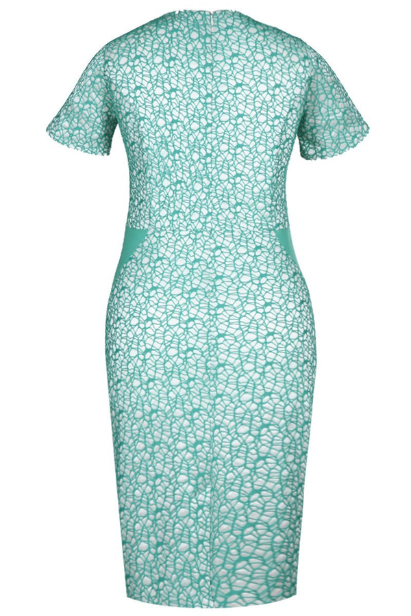 Sukienka FSU404 TRAWIASTY EKRI