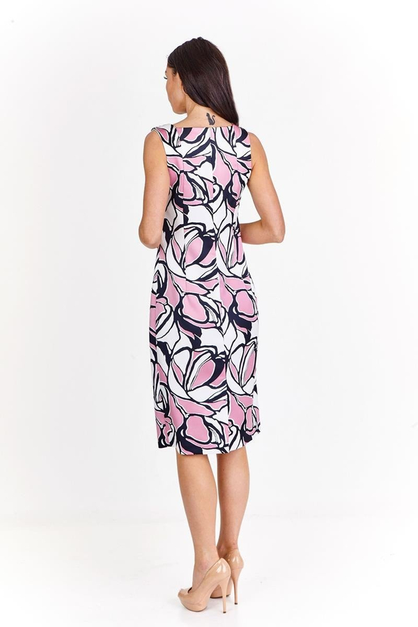 Sukienka FSU915 EKRI + RÓZOWY