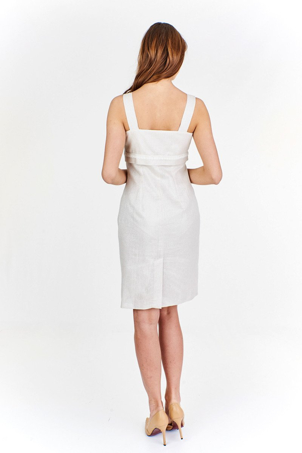 Sukienka FSU926 EKRI + SREBRNA NIĆ