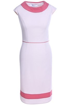 Sukienka FSU343 BEŻOWY MALINOWY