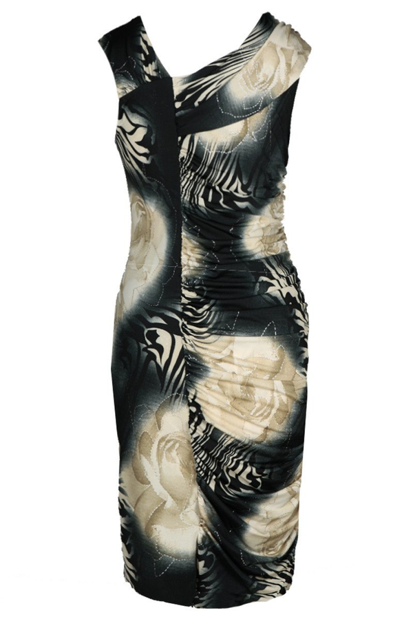 Sukienka FSU198 CZARNY BEŻOWY  zeba