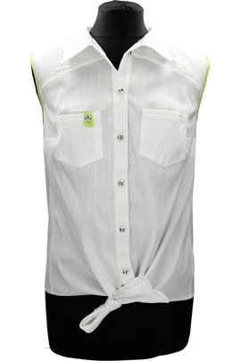 Bluzka FBZ618 BIAŁY prążki + ZIELONY