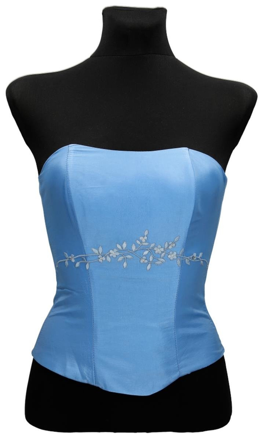 Gorset FGR042 NIEBIESKI tafta