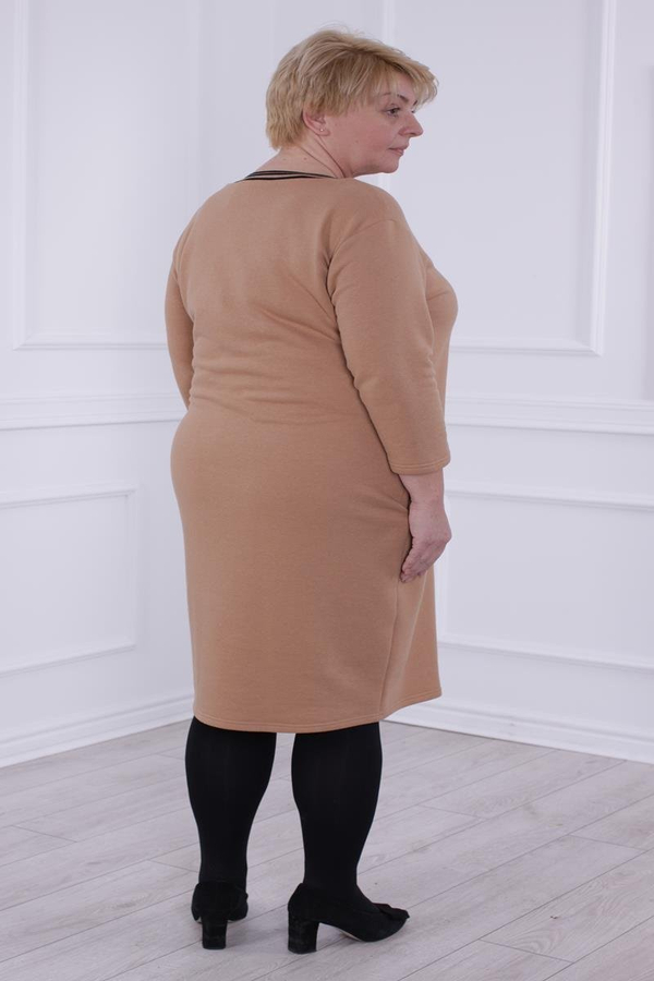 Sukienka FSU1041 CAMEL + CZARNY