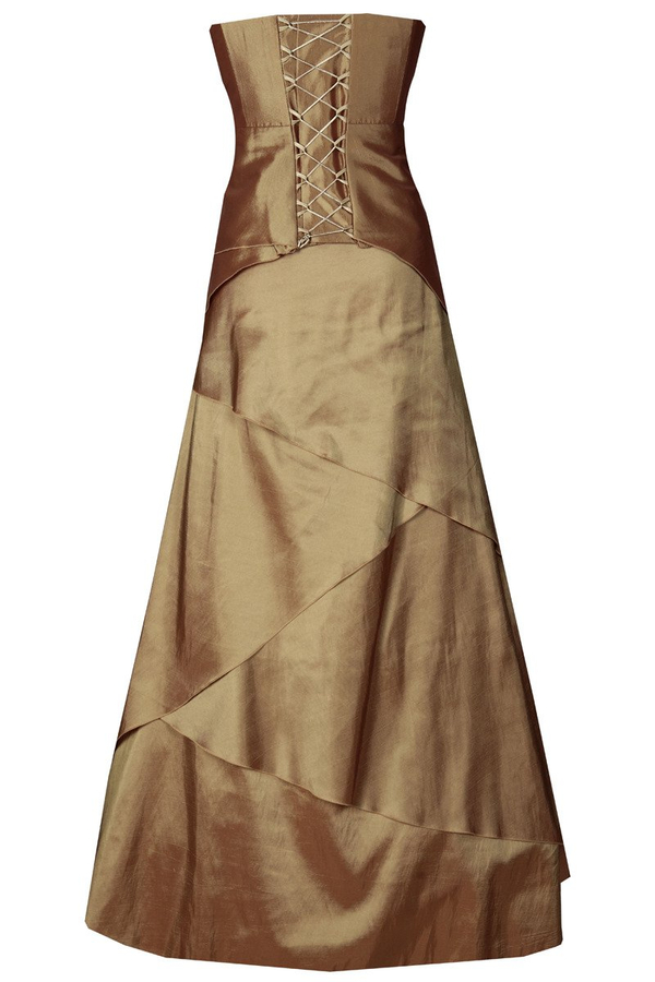 Sukienka FSU072 ZŁOTY CIEMNY