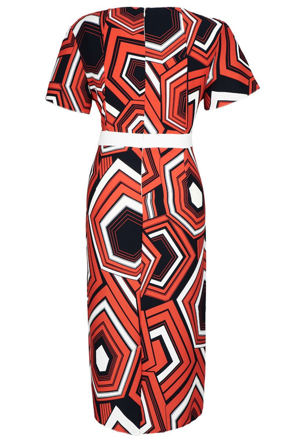 Sukienka FSU253 POMARAŃCZOWY MOCNY GRANAT