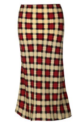 Spódnica FSP771 BEŻOWY + CZERWONY kratka