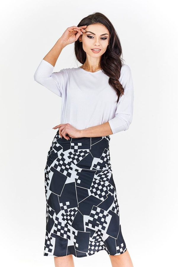 Spódnica FSP771 CZARNY + BIAŁY