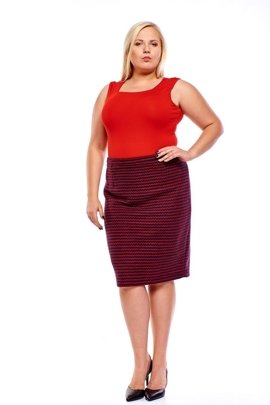 Spódnica FSP641 CZERWONY + GRANATOWY