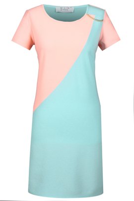 Sukienka FSU667 ŁOSOSIOWY + TURKUS