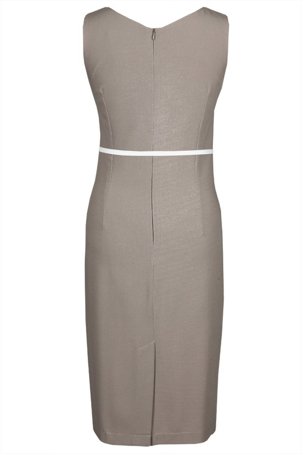 Sukienka FSU1083 BEŻOWY CIEMNY+EKRI